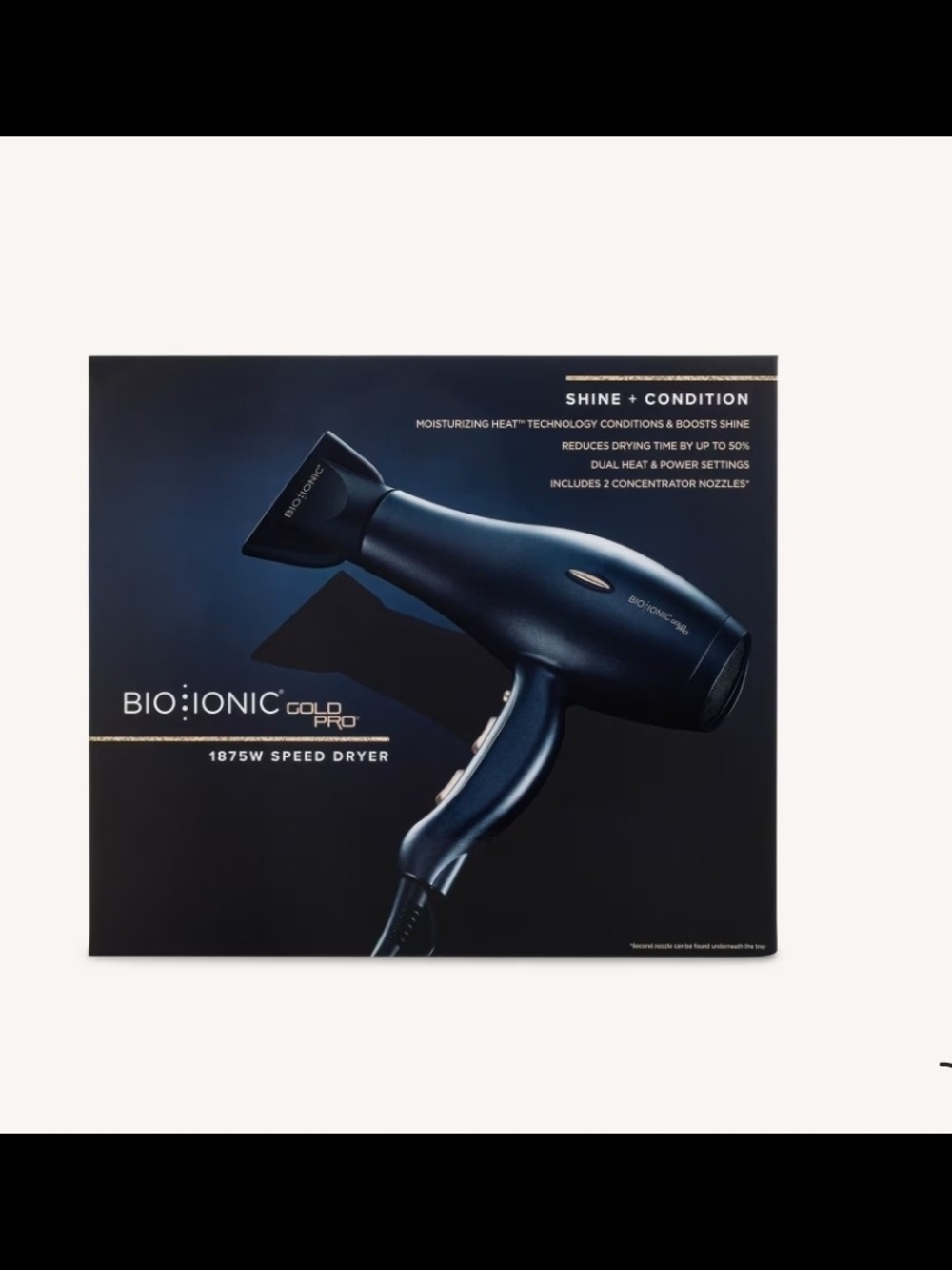 Bio Ionic GoldPro 1875W Speed Dryer - Deep Blue $147 Retail Price Is Firm New